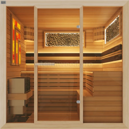 Четырехместная финская сауна Comfort из кедра